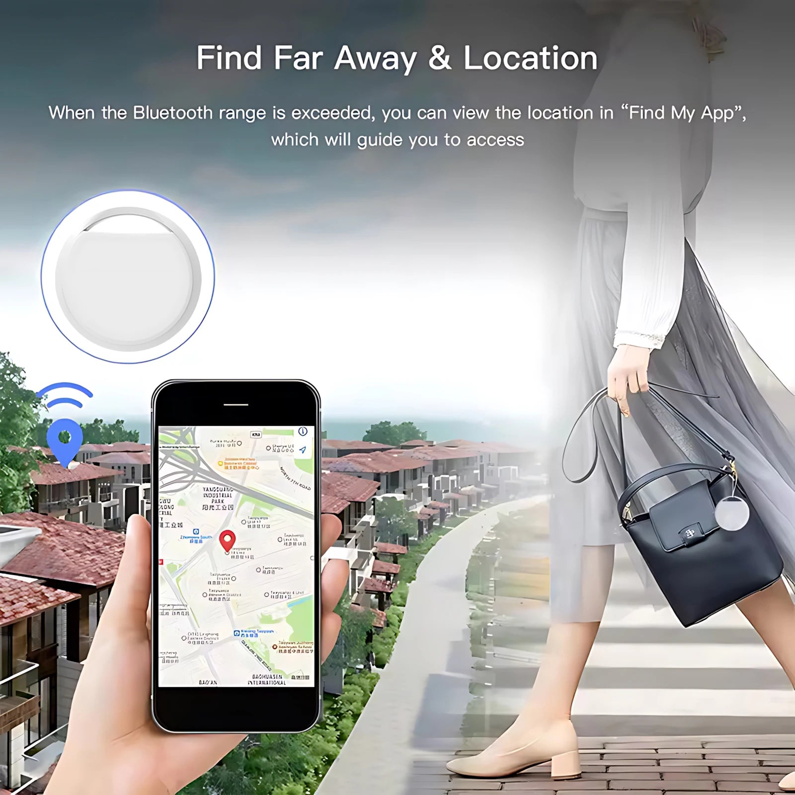 Minirastreador GPS inteligente con Bluetooth, compatible con la aplicación Find My ITag